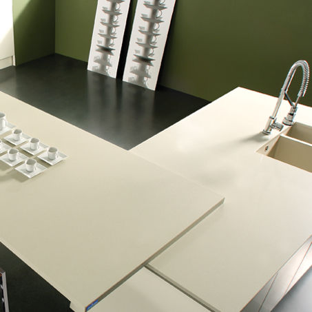 Quartz composite countertop - ARENA - COMPAC The Surfaces Company - kitchen / square edge