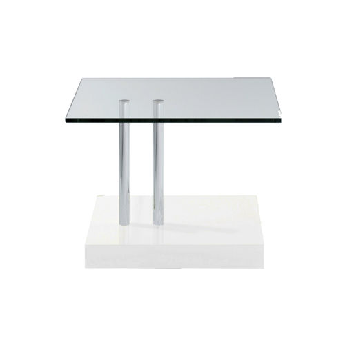 Contemporary side table - K 425 - Ronald Schmitt Design - glass / square / on casters