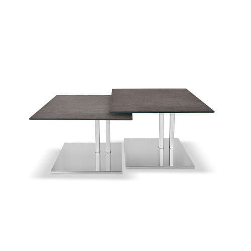 Contemporary side table - K525 KOLO - Ronald Schmitt Design - wooden / glass / brushed stainless steel