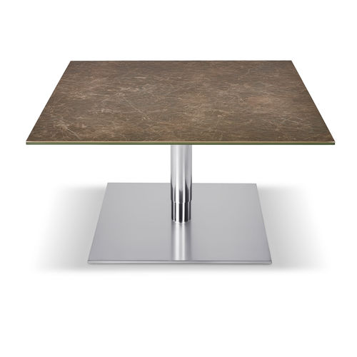 Contemporary coffee table - K570 KOLO - Ronald Schmitt Design - solid wood / lacquered glass / frosted glass
