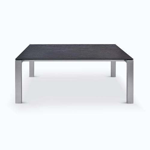 Contemporary dining table - P2380/E ACCESS - Ronald Schmitt Design - glass / aluminum / ceramic