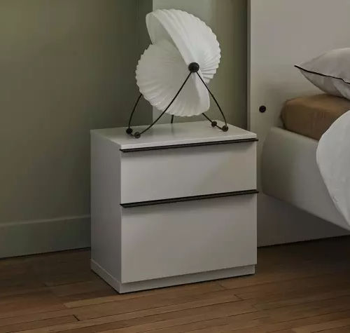 Contemporary bedside table - TOSCANE - Meubles Célio - melamine / wooden base / rectangular