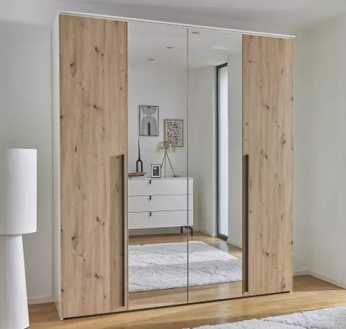 Contemporary wardrobe - OPALE - Meubles Célio - aluminum / melamine / folding door