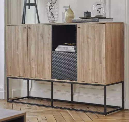 Contemporary sideboard - PIGMENT - Meubles Célio - anodized aluminum / melamine / with shelf