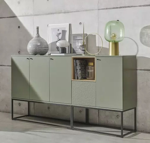 Contemporary sideboard - PIGMENT - Meubles Célio - metal / melamine / with shelf