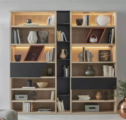 Free-standing bookcase - OBLIK - Meubles Célio - contemporary / melamine / with storage compartment