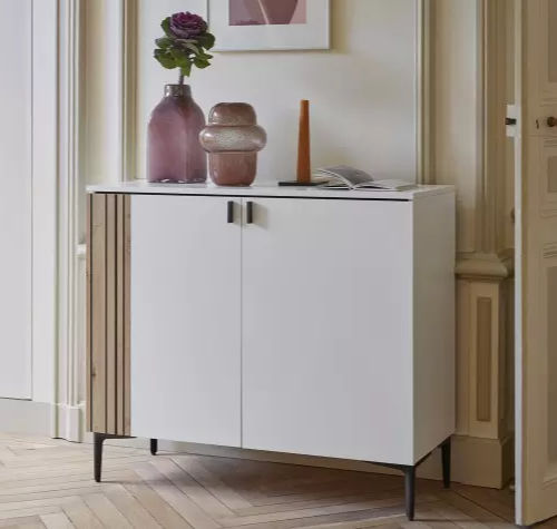 Contemporary sideboard - TOPAZE - Meubles Célio - melamine / with swing doors / 4-legged