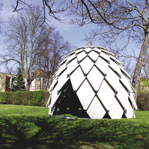 Plywood garden shed - PINECONE - mmcité street furniture - steel / original design / for public space