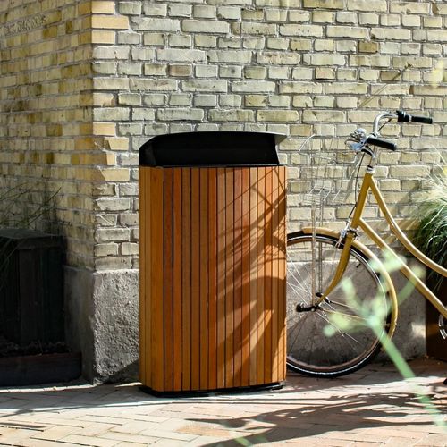 Public trash can - MAXIMINIUM - mmcité street furniture - galvanised steel / stainless steel / cast aluminum