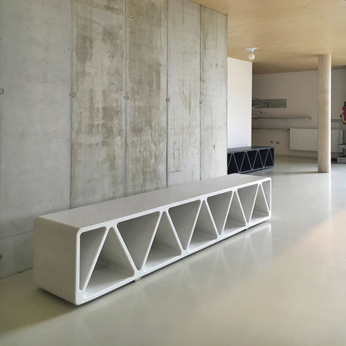 Contemporary public bench - CONSTRUQTA - mmcité street furniture - high-performance concrete / without backrest / without armrests