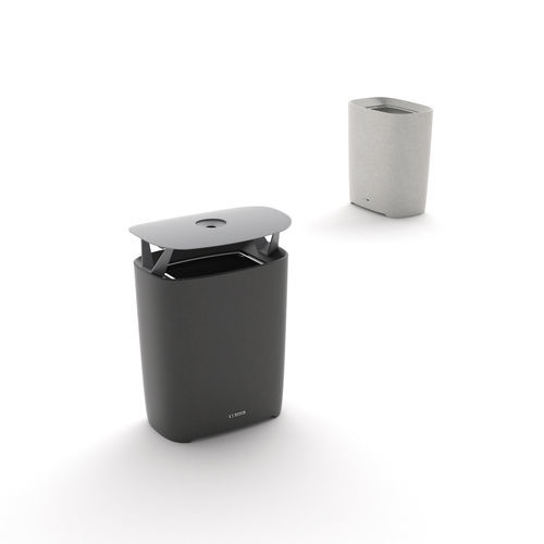 Galvanised steel trash can - BETTER - mmcité street furniture - high-performance concrete / outdoor / for public space