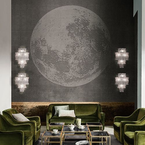 Contemporary wallpaper - LUNA PLENA - Wall&Deco - vinyl / scenic / gray