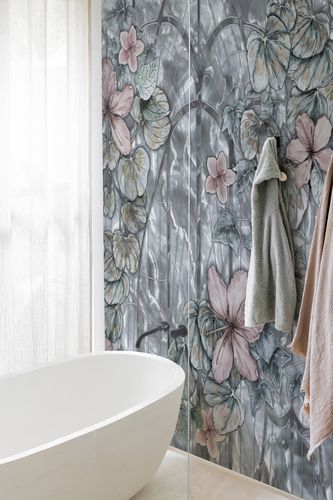 Contemporary wallpaper - Solera - Wall&Deco - fiberglass / floral / fabric look