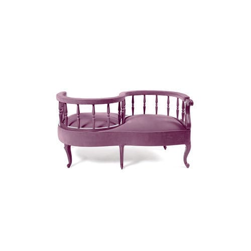 Louis XV style upholstered bench - Yes No Maybe So - MUNNA - fabric / leather / wooden base