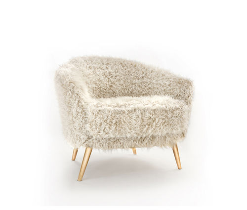 Contemporary armchair - Cutie - MUNNA - fabric / leather / solid wood