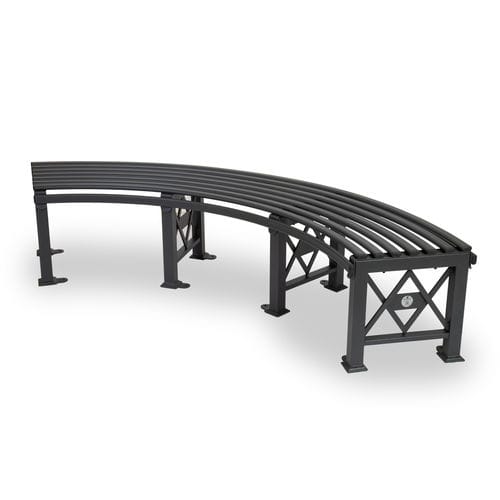 Traditional public bench - DEIMOS CURVED - Dimo Group Srl - galvanised steel / sheet steel / without backrest
