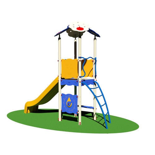 Play tower with slide - MARIA    - Dimo Group Srl - for playground / galvanised steel / polyethylene