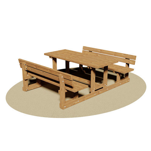 Traditional picnic table - PITAGORA  - Dimo Group Srl - wooden / wooden base / rectangular