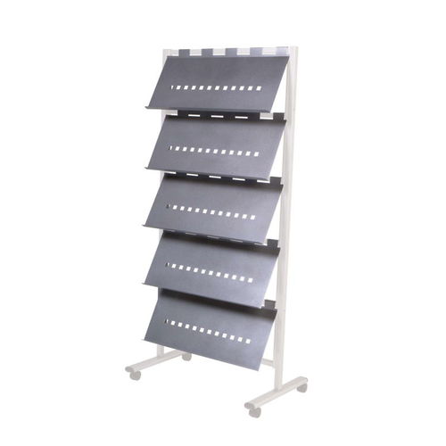 Floor-standing brochures rack - ROCADA - MAUL - metal / commercial / on casters