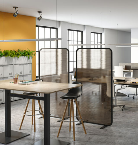 Removable partition - FLOU - JG Group - steel / commercial / for offices