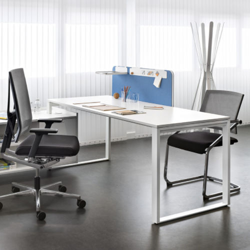 Desk mounted office divider - S-TWO - JG Group - in acoustic fabric / soundproof / anti-contagion