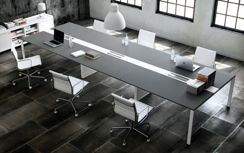 Contemporary boardroom table - ADAPTA PLUS - JG Group - wooden / rectangular / with integrated electrical outlet
