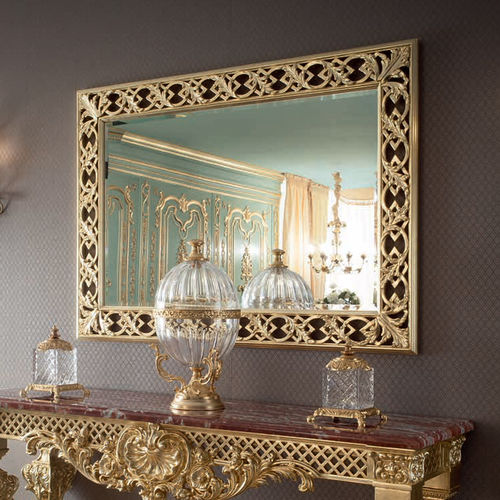 Wall-mounted mirror - 15622 - Modenese Luxury Interiors - classic / rectangular / solid wood