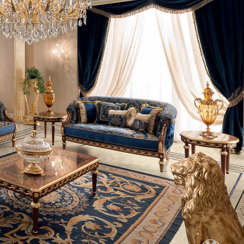 Classic sofa - 14437 - Modenese Luxury Interiors - fabric / handmade / blue