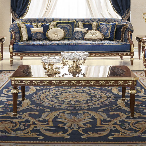 Classic coffee table - 14667 - Modenese Luxury Interiors - solid wood / solid wood base / rectangular