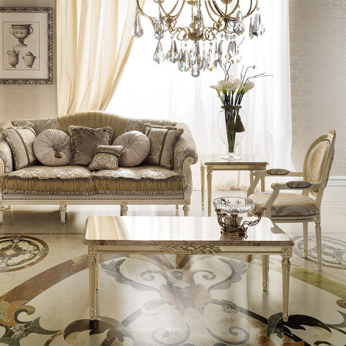 Classic coffee table - 14684 - Modenese Luxury Interiors - solid wood / solid wood base / rectangular