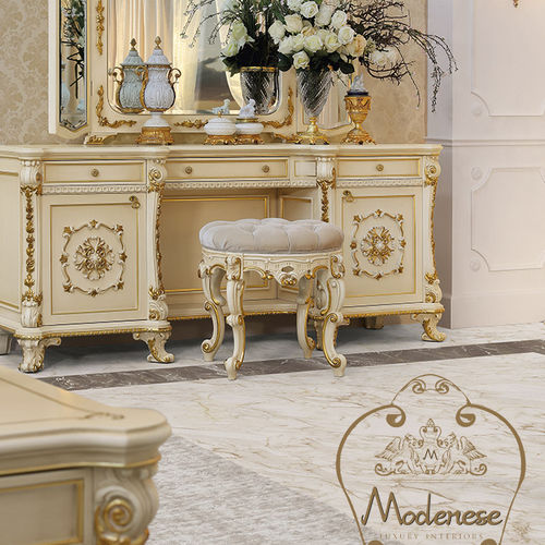 Contemporary stool - 14535 - Modenese Luxury Interiors - solid wood / solid wood base / upholstered