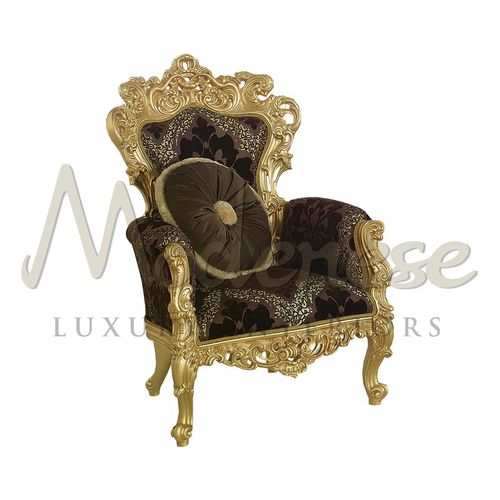 Classic armchair - 16445 - Modenese Luxury Interiors - fabric / wooden / brown