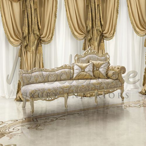 Traditional daybed - 15522 - Modenese Luxury Interiors - fabric / wooden / lacquered wood base