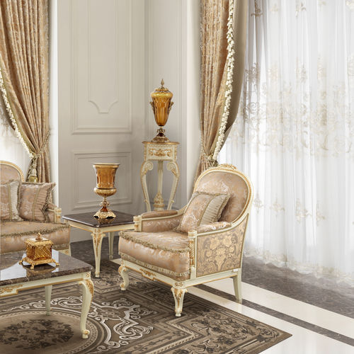 Traditional armchair - 16460 - Modenese Luxury Interiors - fabric / wooden / customizable color