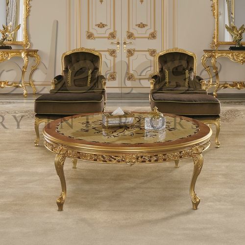 Classic pedestal table - 15816 - Modenese Luxury Interiors - wooden / wooden base / round