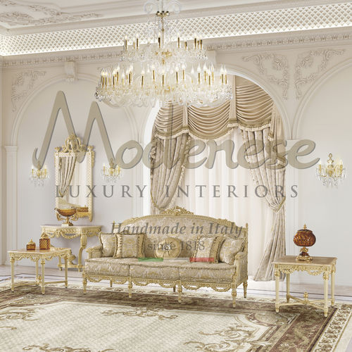Traditional sofa - 17401 - Modenese Luxury Interiors - fabric / wooden / customizable color