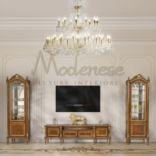 Traditional TV cabinet - 17118 - Modenese Luxury Interiors - with drawers / with storage / 2 doors