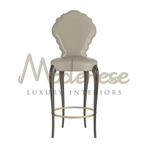 Contemporary bar stool - 20519 - Modenese Luxury Interiors - leather / fabric / beech base