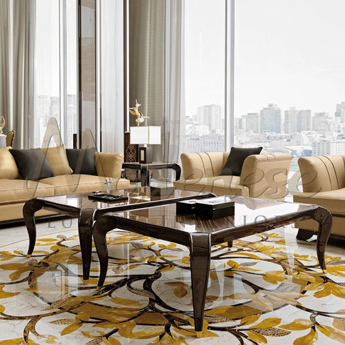 Contemporary coffee table - 20115 - Modenese Luxury Interiors - metal / wooden / marble