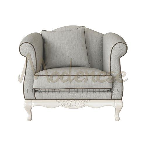 Baroque armchair - 21403 - Modenese Luxury Interiors - fabric / walnut / upholstered