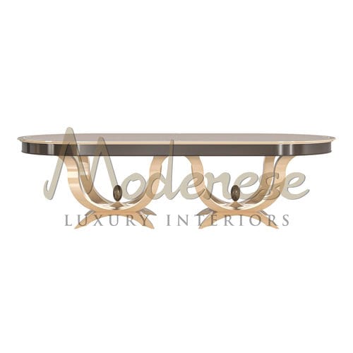 Traditional dining table - 21104 - Modenese Luxury Interiors - lacquered wood / beech / wooden base