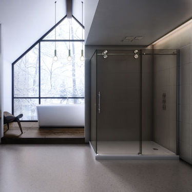 Glass shower cubicle - NTX - CAML-TOMLIN - with hinged door / rectangular
