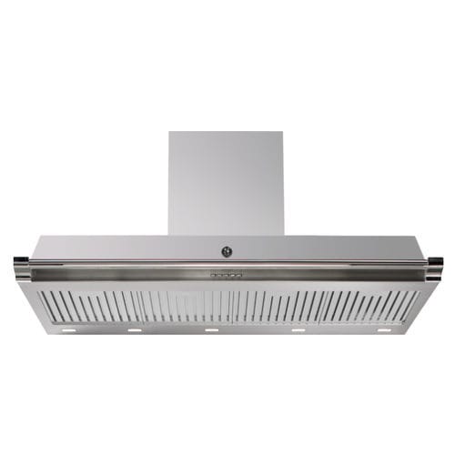 Wall-mounted range hood - ASCOT 120  - STEEL - ducted / with built-in lighting / black