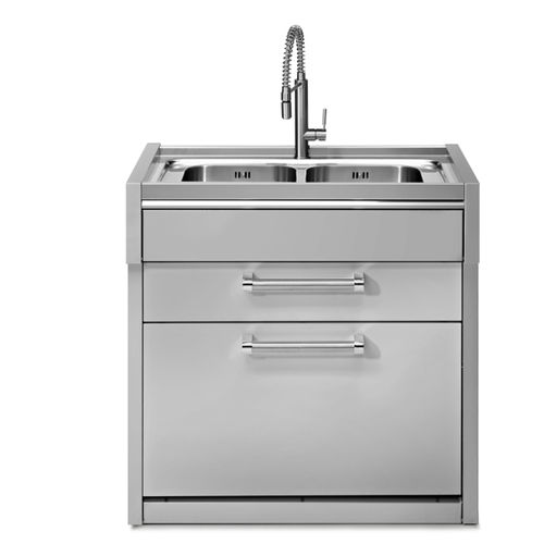 Stainless steel kitchen sink cabinet - SWING 90 - STEEL - for garden / home