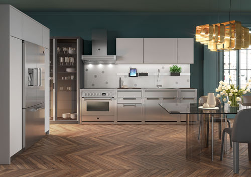 Industrial style kitchen - GENESI - STEEL - stainless steel / steel / brushed stainless steel