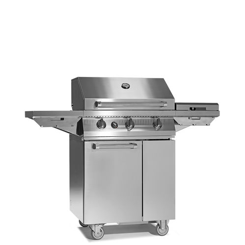 Gas barbecue - SWING 70 - STEEL - on casters / steel / stainless steel