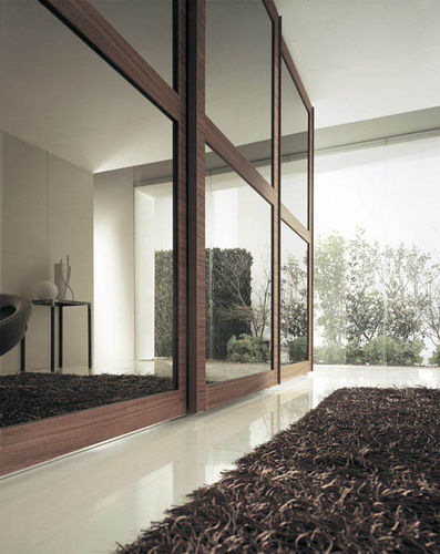 Contemporary wardrobe - RIQUADRO - Fimar Srl - oak / with sliding door / mirrored