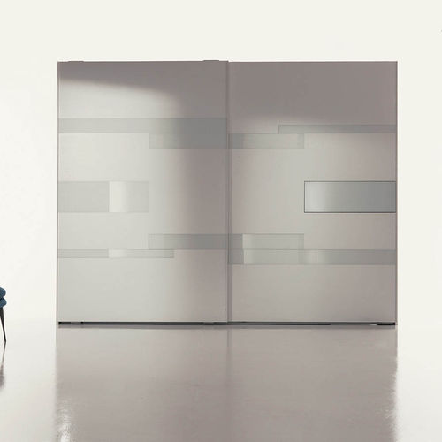 Contemporary wardrobe - EMOTION  - Fimar Srl - oak / glossy lacquered wood / glass