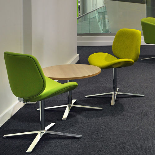 Contemporary visitor chair - TRACK - Orange Box - indoor / fabric / metal