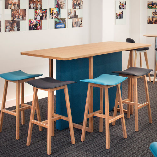 Contemporary high bar table - JAVA - Orange Box - wooden / fabric / rectangular